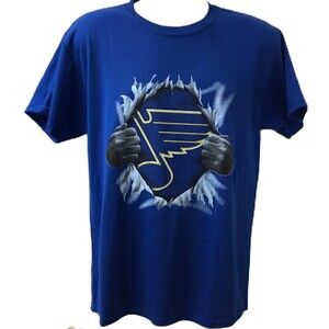 NHL St. Louis Blues Graphic Tshirt Medium Play Gloria Hockey Hanes